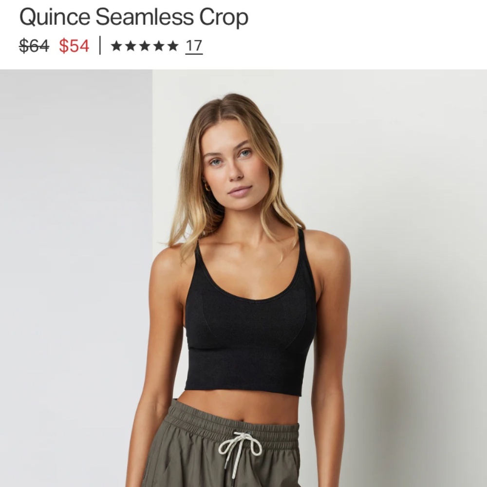 Vuori Quince Seamless Crop size small color black